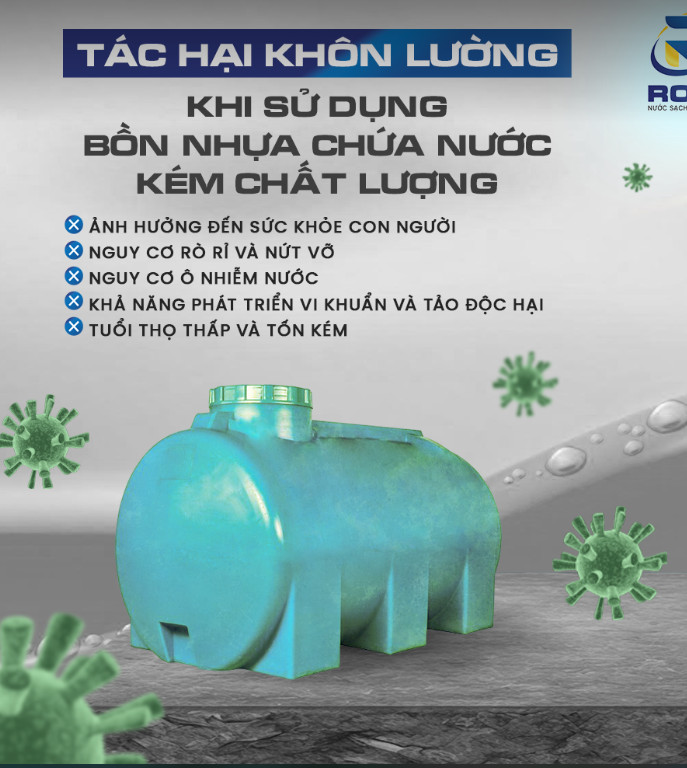 Tác hại khôn lường khi sử dụng bồn nhựa chứa nước kém chất lượng
