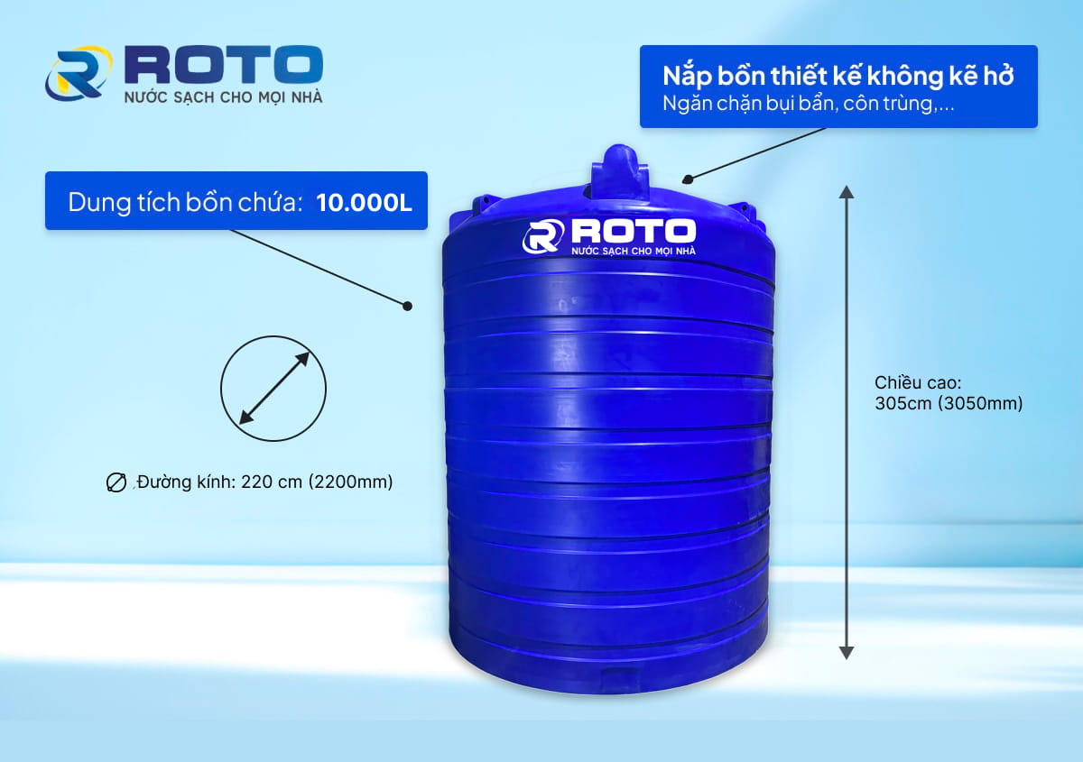 Bồn nước nhựa 10000 lít - Tổng quan sản phẩm Bồn nước nhựa 10000 lít - Tổng quan sản phẩm