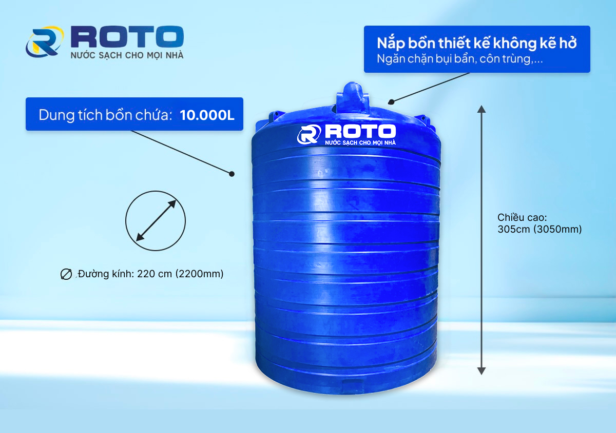 Bồn nước nhựa 10000 lít - Tổng quan sản phẩm Bồn nước nhựa 10000 lít - Tổng quan sản phẩm