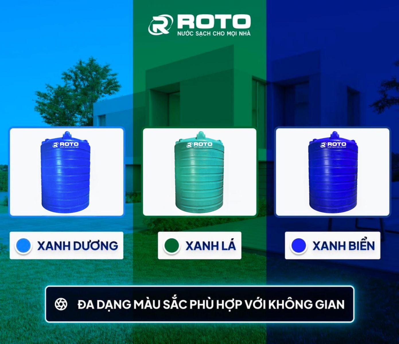 Bồn nước nhựa 10000 lít - Đa dạng màu sắc, phù hợp với không gian Bồn nước nhựa 10000 lít - Đa dạng màu sắc, phù hợp với không gian