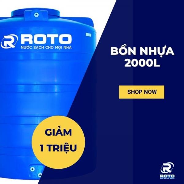Mua bồn chứa nước 2000 lít nhận ngay siêu ưu đãi từ ROTO