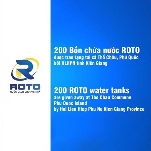 Trao tặng 200 bồn chứa nước ROTO tại xã Thổ Châu, Phú Quốc bởi Hội LHPN tỉnh Kiên Giang